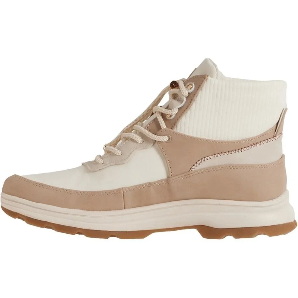 ryka Brae 2 Winter Boots Women Sz 8.5W Wide  Ankle Lace Up Beige Water Resistant